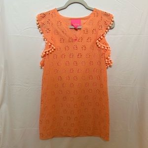 Lilly Pulitzer Palm Tree Eyelet Mini Dress - Peach